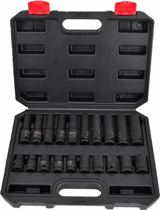 Awtools ZESTAW NASADEK UDAROWYCH KRÓTKICH I DŁUGICH 1/2" 20cz. BLACK LINE