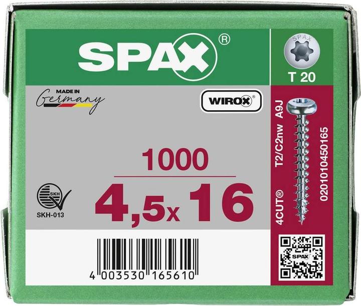 Image du produit Spax Vis pour panneaux d'aggloméré PH T20 4,5x16 mm (1000 Vis par pièce)
