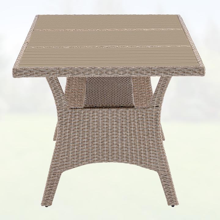 Actual product image Casaria Polyrattan WPC Garden Table (190 cm)
