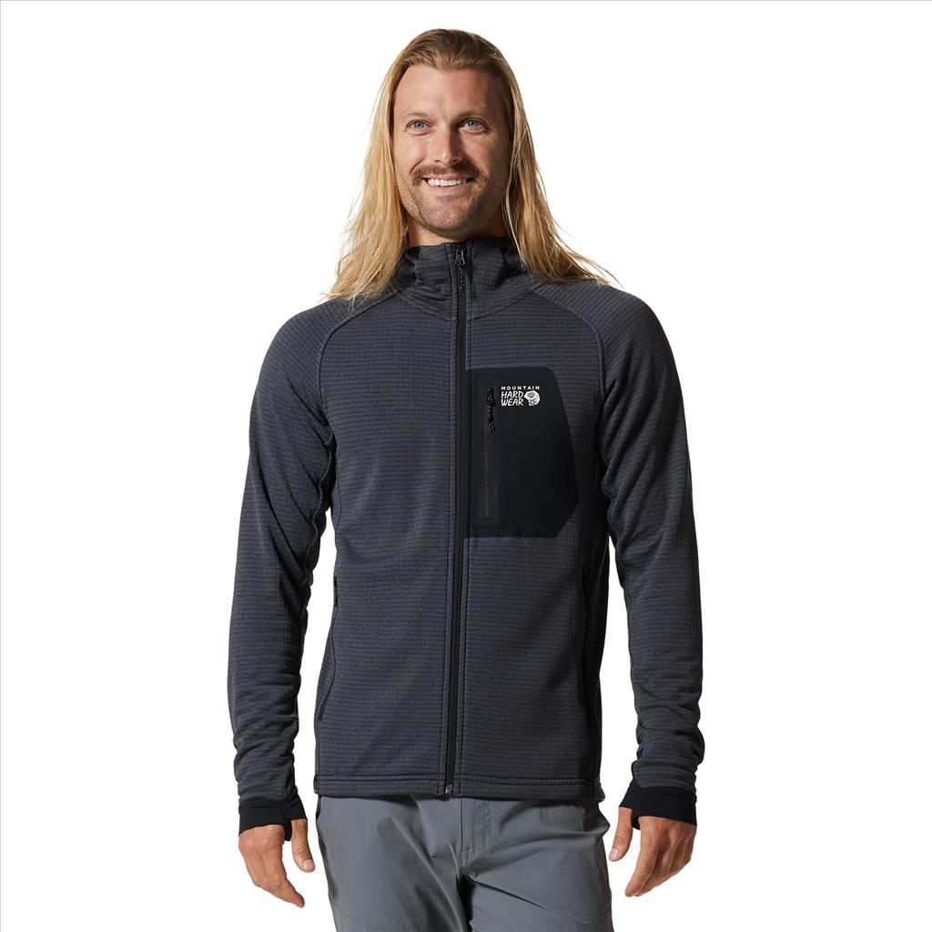 Mountain Hardwear, Herren, Jacke, M Polartec Power Grid Full Zip Hoody (XL), Schwarz, XL