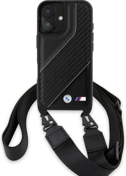 Actual product image BMW BMHCP16M23PSCCK iPhone 16 Plus 6.7" czarny/black hardcase M Edition Carbon Stripe & Strap (Apple iPhone 16 Plus)