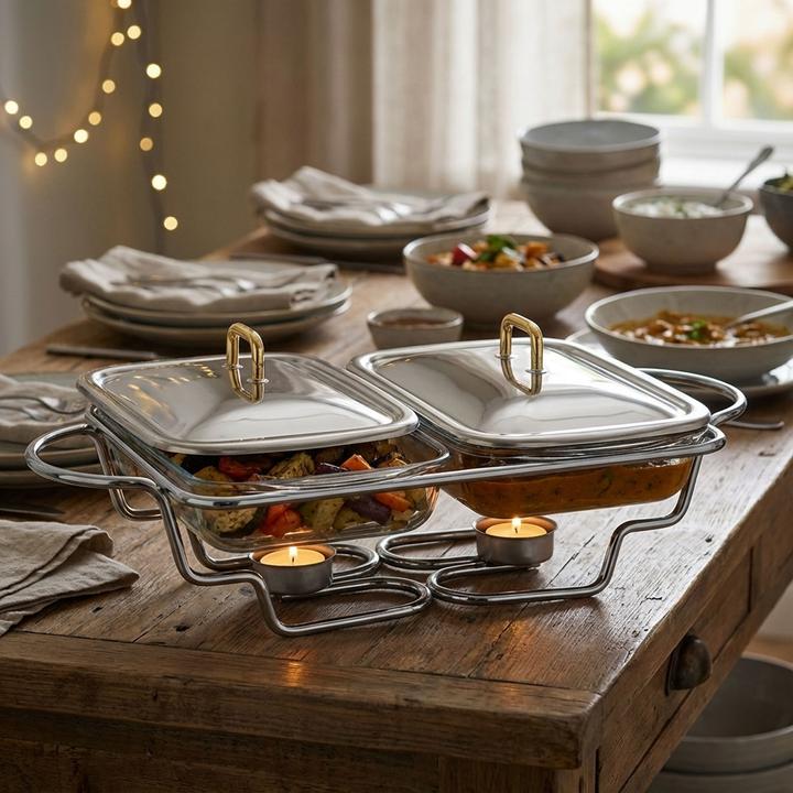 Produktbild BerlingerHaus Speisewärmer mit 2 Schalen, Edelstahl, 2x 1,5 L