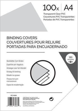 Markenlos Cover sheets 69098 DIN A4 PVC (polyvinyl chloride) 185-190 micron Transparent (A4, 100 pcs., 190 µm)