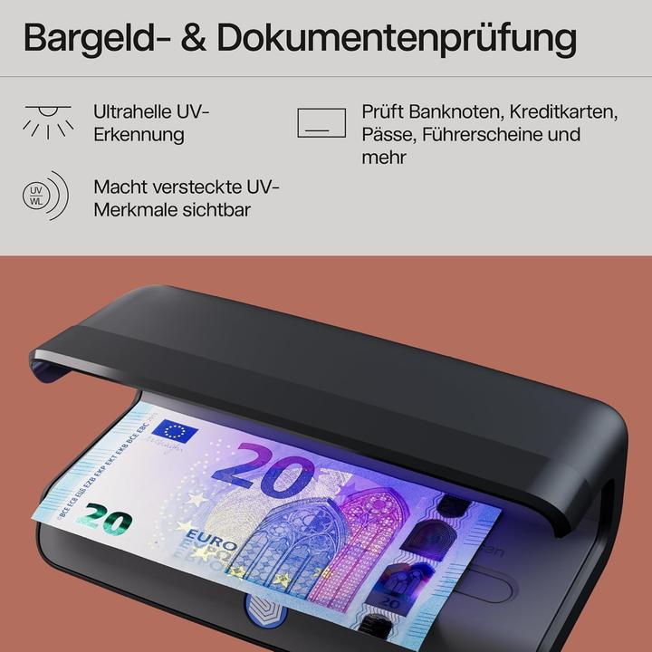 Immagine prodotto Safescan 55 LED UV Prüfgerät für Währungen, Pässe Schwarz (Validatore di banconote)