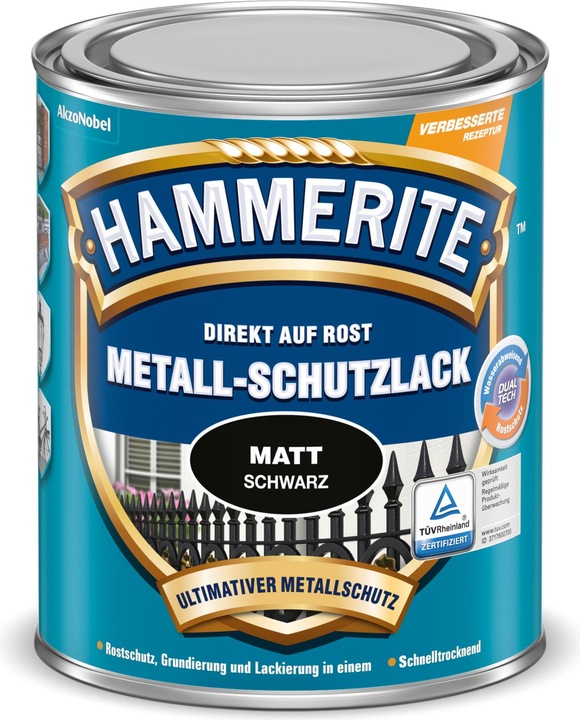 Hammerite Protective metal lacquer (750 ml, Black matte)