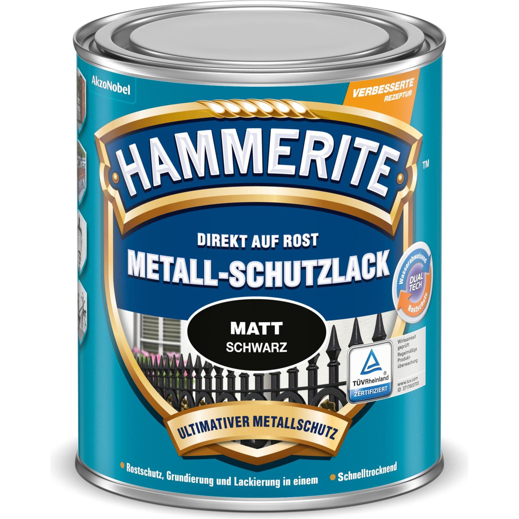 Hammerite, Rostschutz, Metall-Schutzlack (750 ml, Mattschwarz)