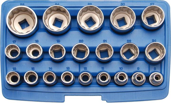 Actual product image BGS Socket spanner socket set (10 mm, 11 mm, 12 mm, 13 mm, 14 mm, 15 mm, 16 mm, 17 mm, 18 mm, 19 mm, 20 mm, 21 mm, 22 mm, 23 mm, 24 mm, 25 mm, 26 mm, 27 mm, 28 mm, 29 mm, 30 mm, 31 mm, 32 mm, 33 mm, 34 mm, 35 mm, 36 mm, 8 mm, 9 mm)