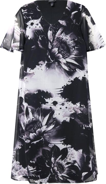 Produktbild Ulla Popken Kleid, doppellagig, A-Linie, V-Ausschnitt, Glocken-Halbarm (54)
