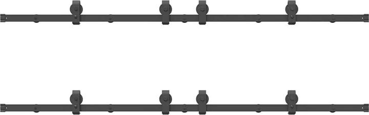 Produktbild VidaXL Schiebetürbeschlag-Set 183 cm Stahl Schwarz Schiebetürbeschlag-Satz