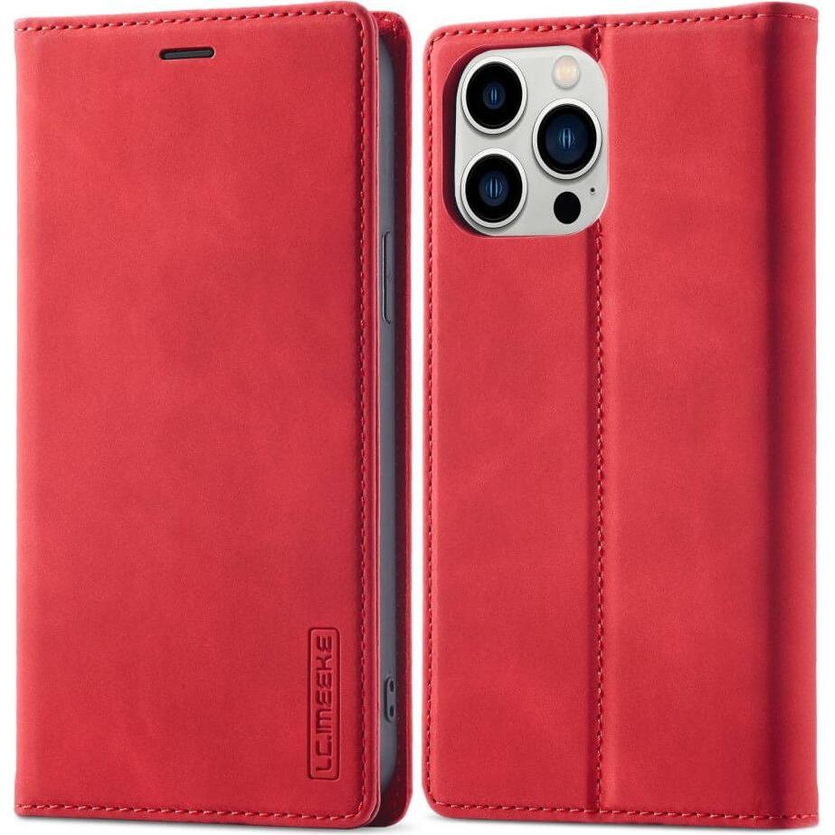 Cover-Discount iPhone 14 Pro Max - Vintage Flip Case Etui rot (Apple iPhone 14 Pro Max), Smartphone Hülle, Rot