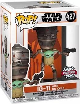 Actual product image Funko THE MANDALORIAN - POP N° 427 - IG-11 w/Child SPECIAL EDITION