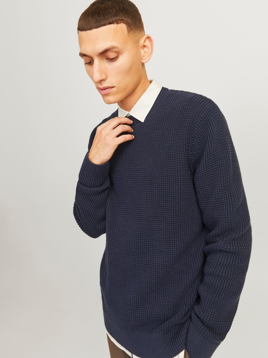 Produktbild Jack & Jones Einfarbig Strickpullover mit Rundhals Strickpullover mit Rundhals (S)
