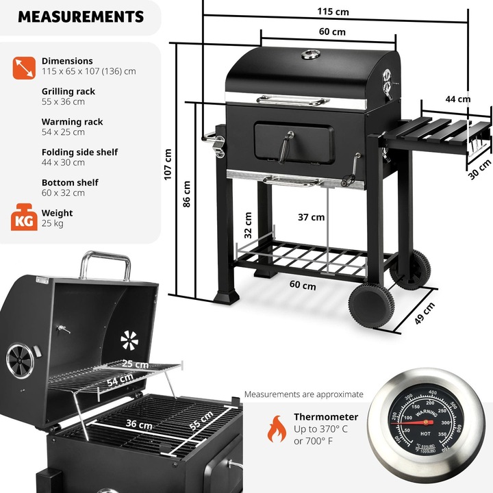 Produktbild tectake Holzkohlegrill (55 cm)