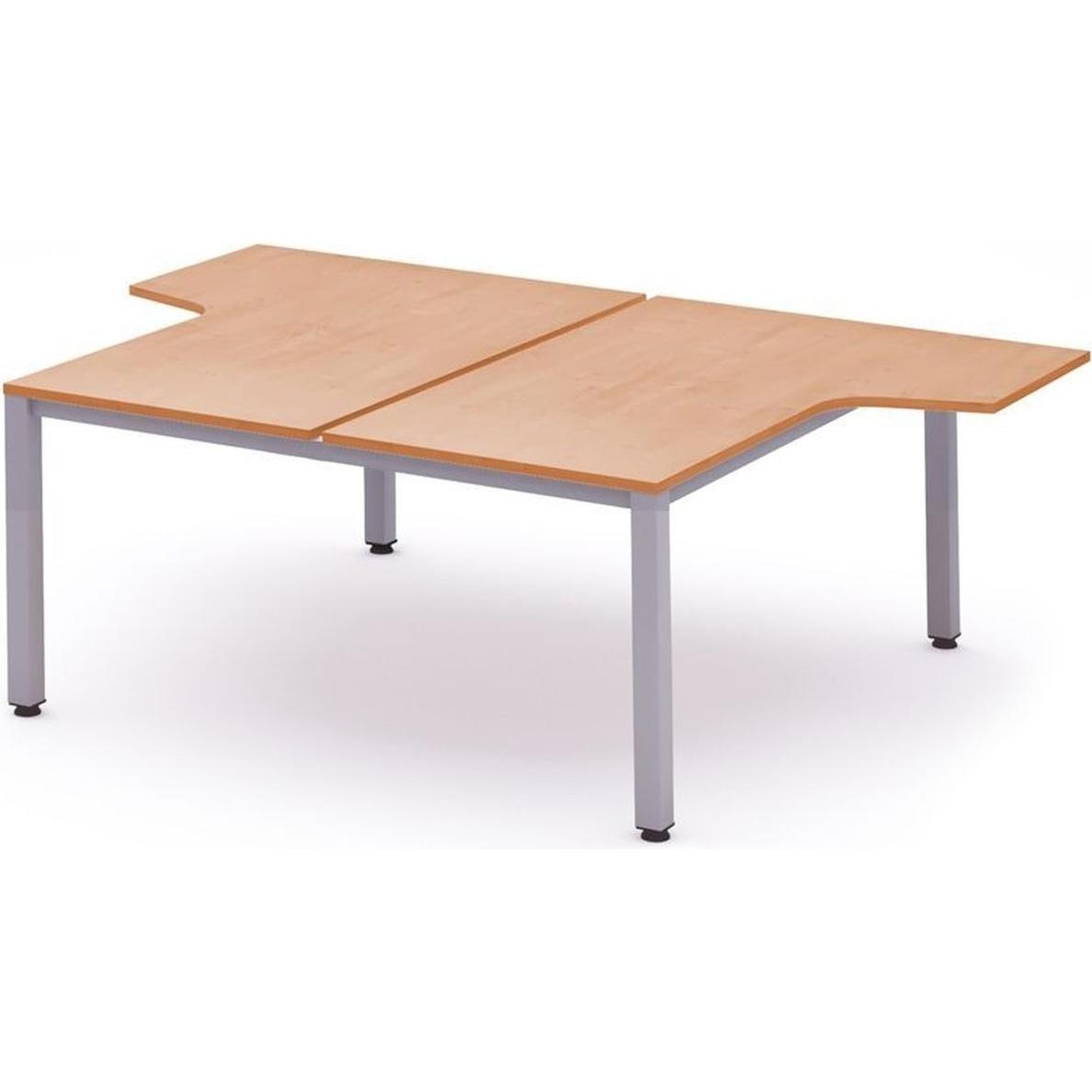 Rocada, Schreibtisch, Mehrfacharbeitstisch Executive L-Form BxTxH 180x163/220x73cm Gestell grau Platte Melamin buche (22...