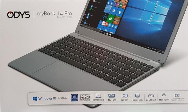 Actual product image Odys Notebook mybook 14 Pro (14", 64 GB, 4 GB, DE, Intel Celeron N3450)