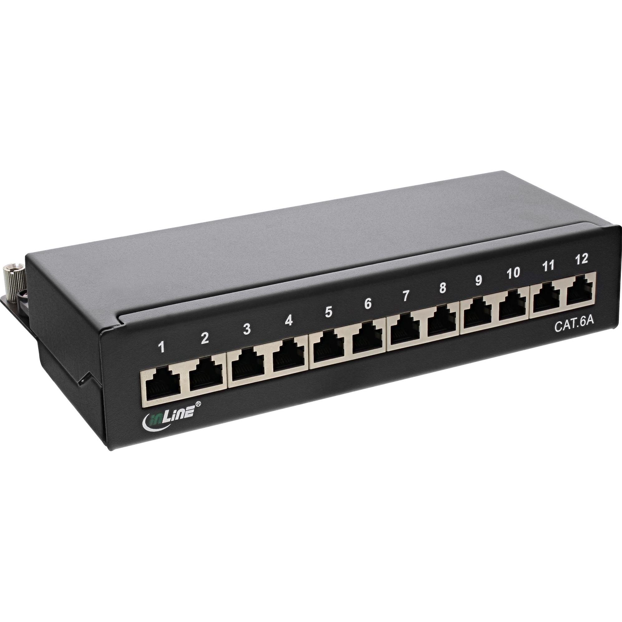 InLine Patchfeld Cat.6A 12-fach, Server Zubehör, Schwarz