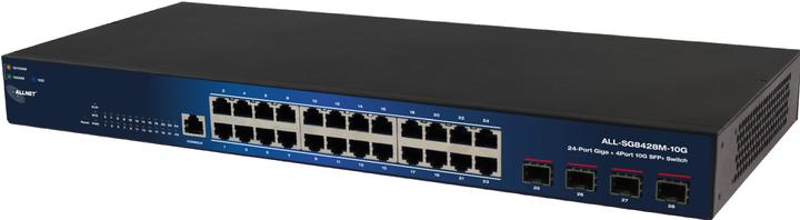 Allnet Switch smart managed 24 Port Gigabit / 24x LAN / 4x SFP+ / Lüfterlos / 19" / "ALL-SG8428M-10 (24 ports)