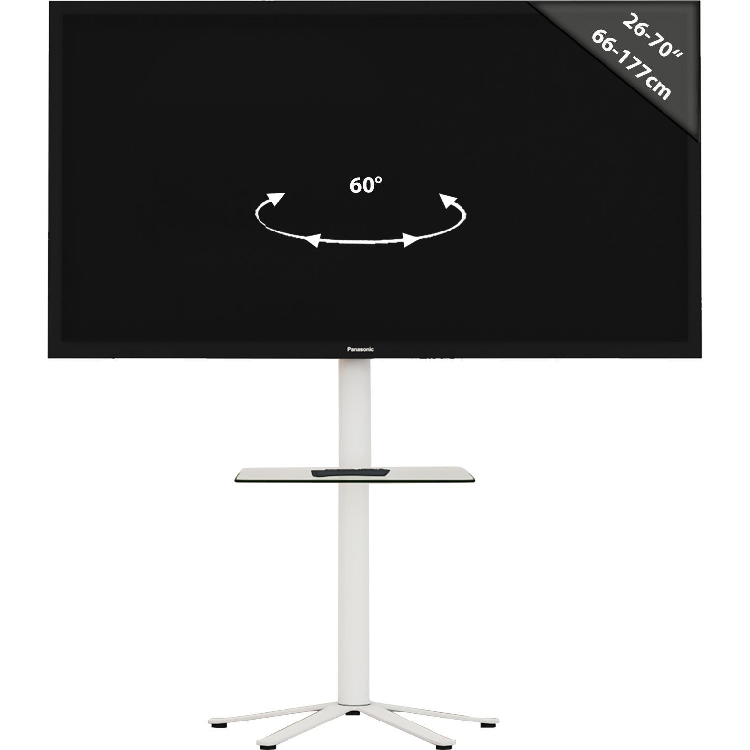 Thumbnail - VCM, TV Möbel, TV Standfuss Alu Xila mit Glas Zwischenboden (61 x 61 x 100 cm)