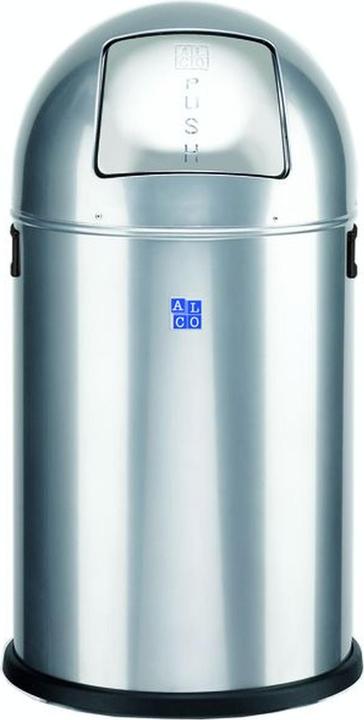 Produktbild Alco Abfallbehälter 20l Metall silber mit Push-Einwurfklappe Edelstahl (20 l)