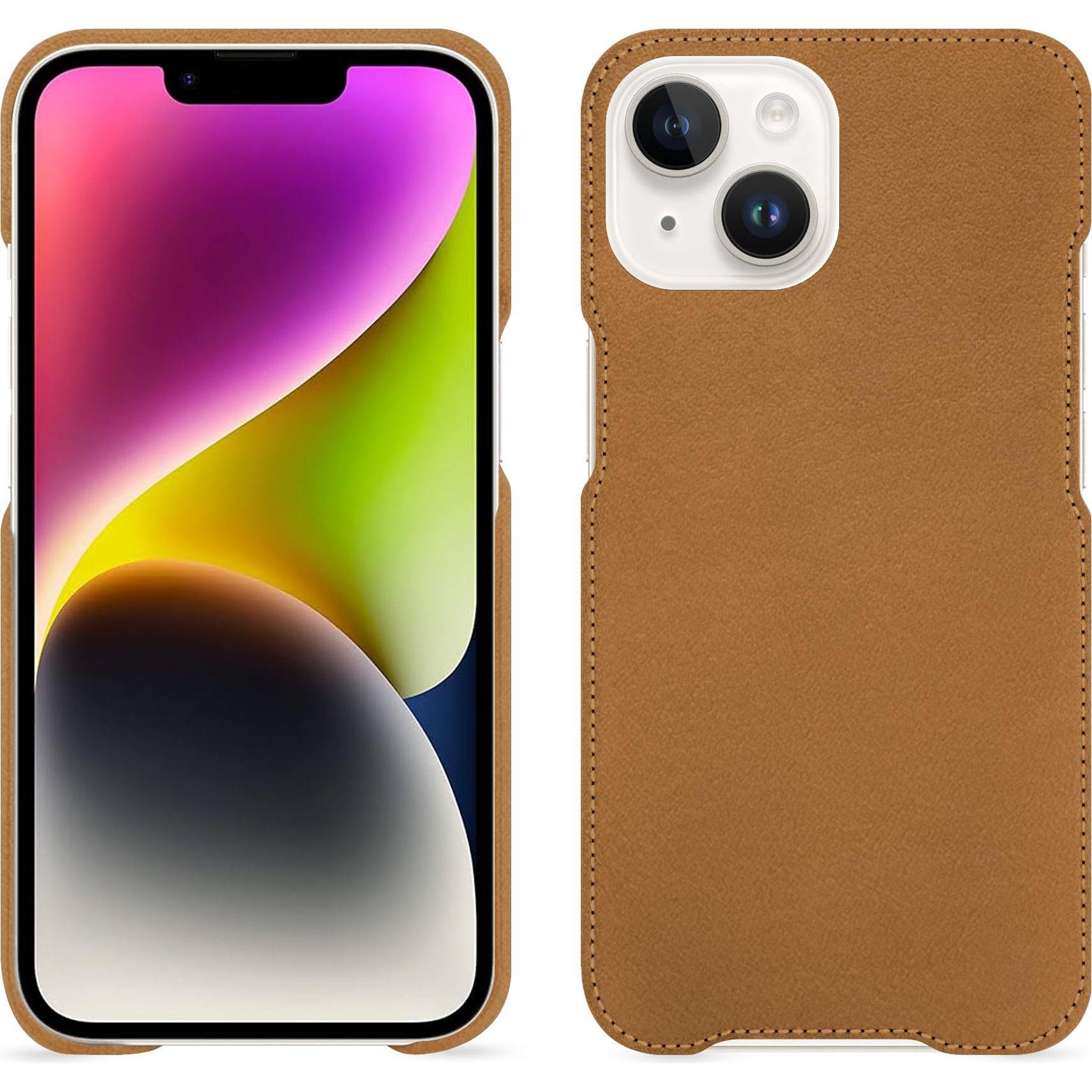 Noreve Lederschutzhülle (Apple iPhone 15 Plus), Smartphone Hülle, Braun
