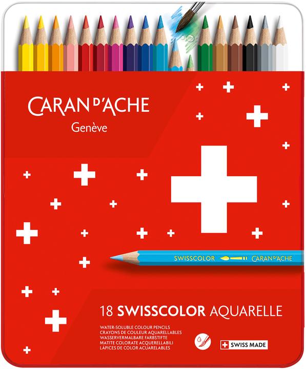 Caran d'Ache Swisscolor Aquarelle (Mehrfarbig, 18 x)