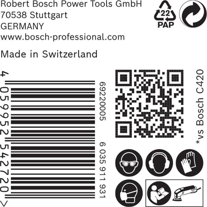 Produktbild Bosch Professional Zubehör EXPERT C470 Schleifpapier für Deltaschleifer, 93 mm, G 400, 50 Stück (400)