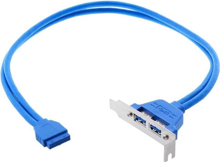 Produktbild Delock low profile Slotb. 2x USB 3.0 zu USB 3.0 19Pin Header (0.40 m, USB 3.2 Gen 1)