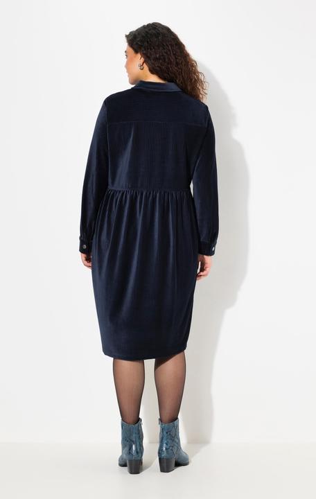 Immagine prodotto Ulla Popken Abito dal taglio oversize in velluto a coste con collo da camicia e maniche lunghe e blusanti (50, 52)