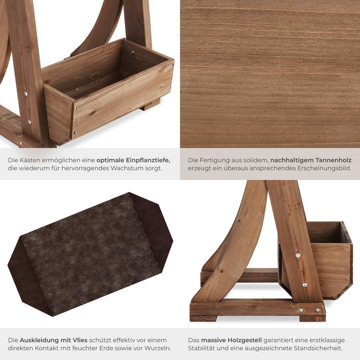 Immagine prodotto tectake Aiuola verticale Flora, legno verniciato, incluso tessuto non tessuto per piante