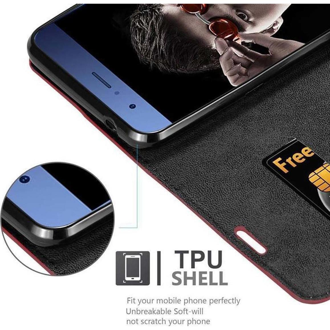 Thumbnail - Cadorabo Book Invisible Magnet Cover (Vivo V9), Smartphone Hülle, Rot