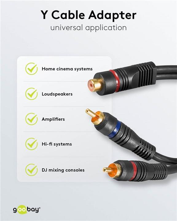 Produktbild Goobay Audio Y-Adapterkabel stereo, OFC (Audio Splitter, Winkeladapter)