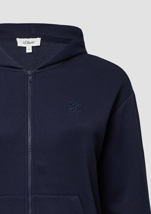 Produktbild s.Oliver Sweatshirt Jacke Angeraute Sweatshirtjacke mit Stickerei (48)