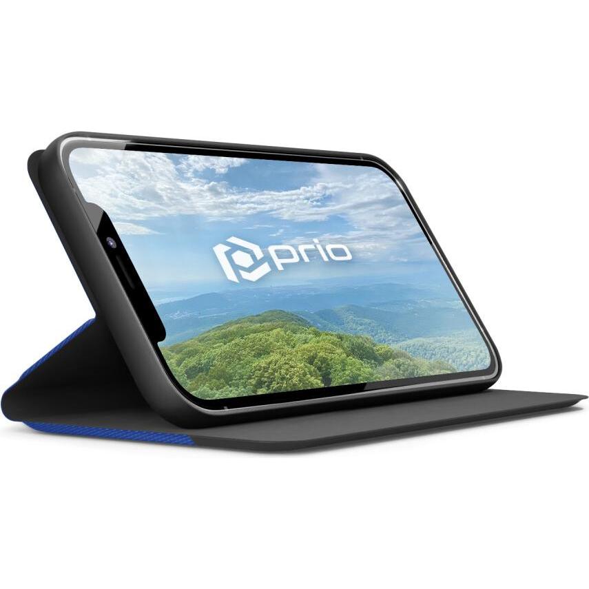 Thumbnail - prio Book Case Fashion für iPhone XR blau-schwarz (Apple iPhone XR), Smartphone Hülle, Blau