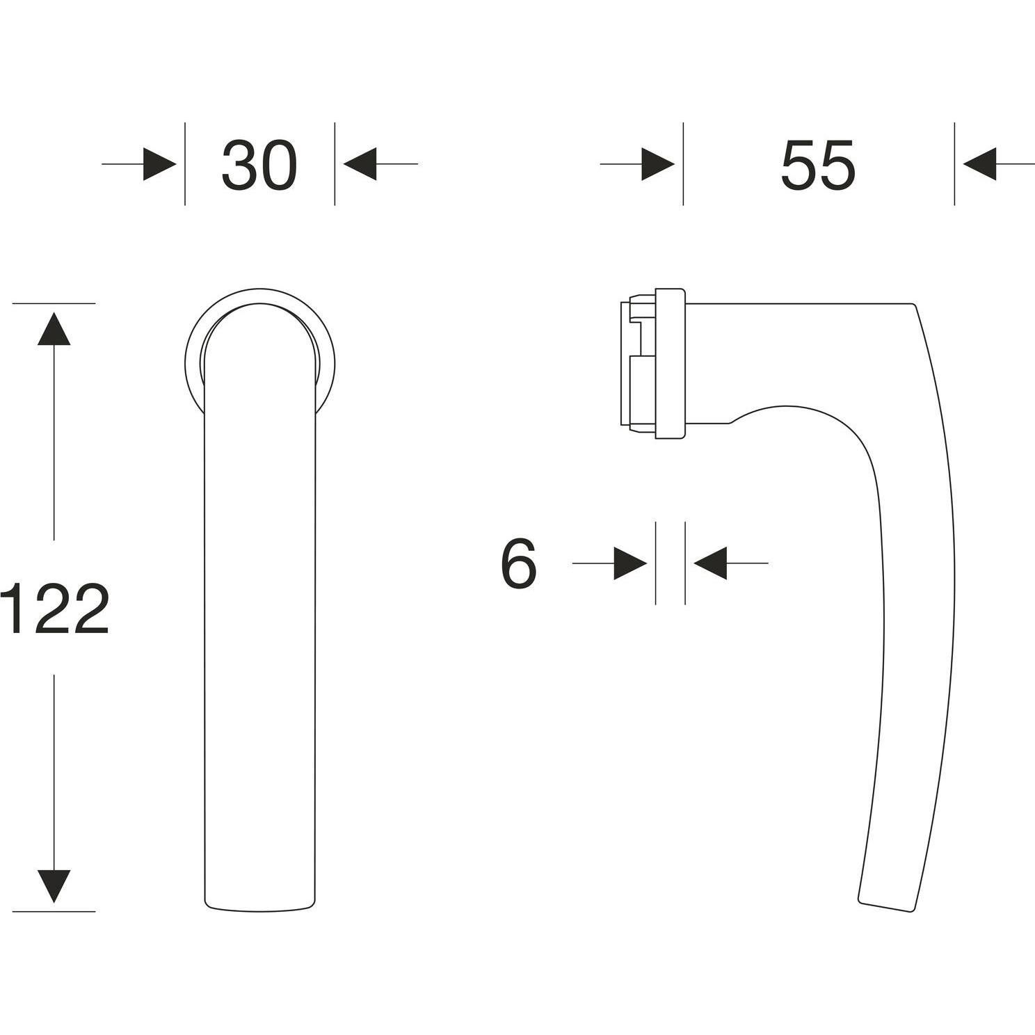 Thumbnail - FSB, Türgriff + Fenstergriff, Fenster-Steckgriff 34 1015 minimalistisch, Edelstahl matt (Türgriff)