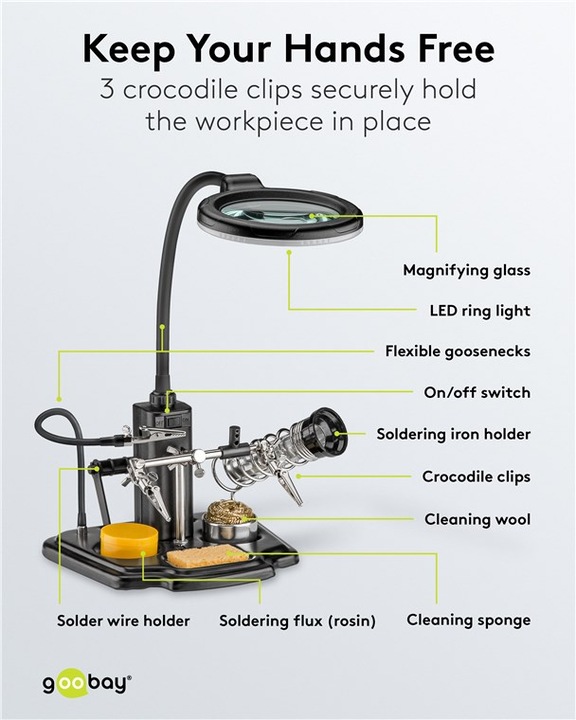 Image du produit Goobay Aide au soudage avec lumière LED (Support/Manuel)