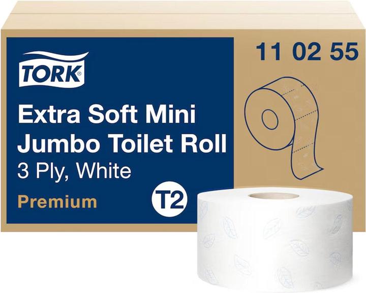 Actual product image Tork Toilet paper Mini Jumbo 3-ply paper white 600 sheets/rl. 12 Rl./Pack. (12 x)