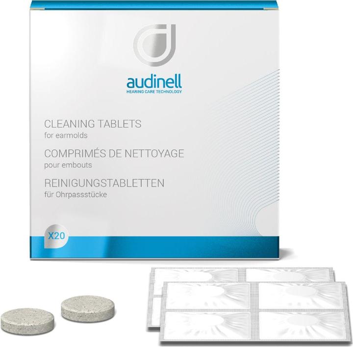 Audinell Hörgeräte-Reinigungstabletten – 20 Tabs für Ohrstücke