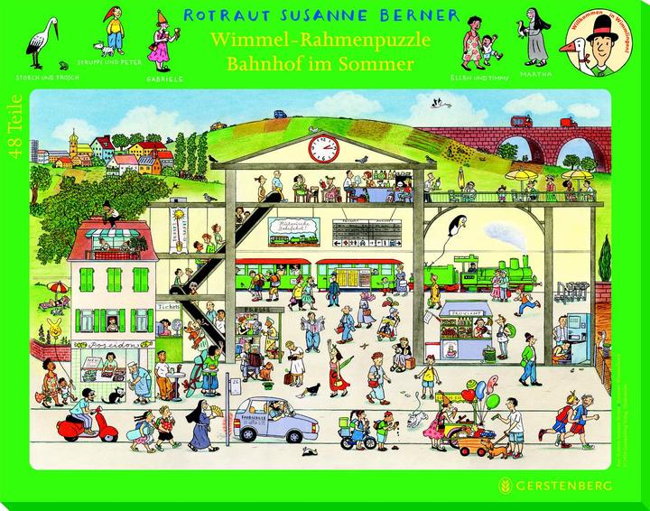 Actual product image Wimmel Frame Puzzle Summer Motif Train Station (48 pieces)