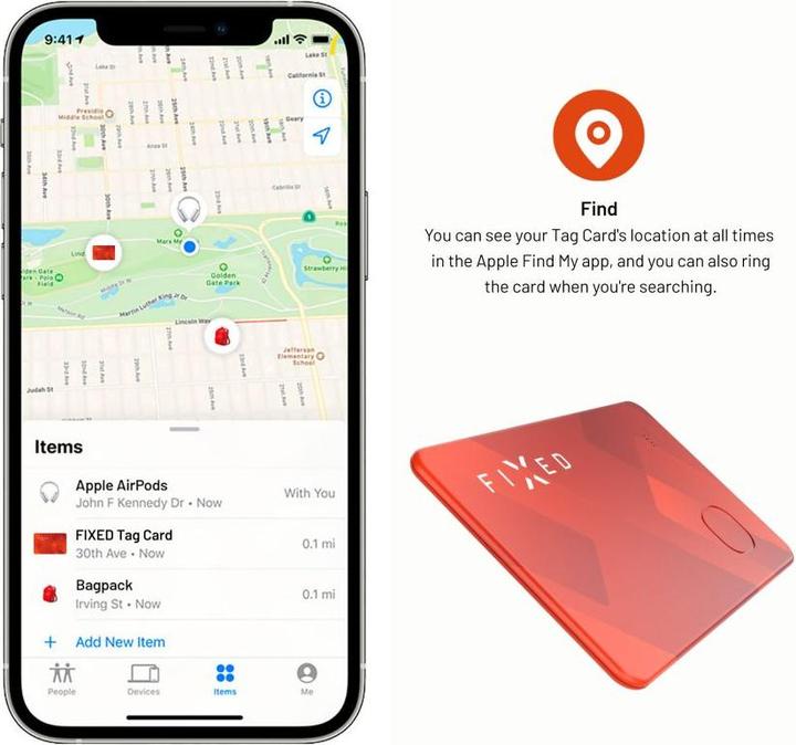 Produktbild Fixed FIXTAG-CARD-OR Bluetooth-Tracker Orange (iOS)