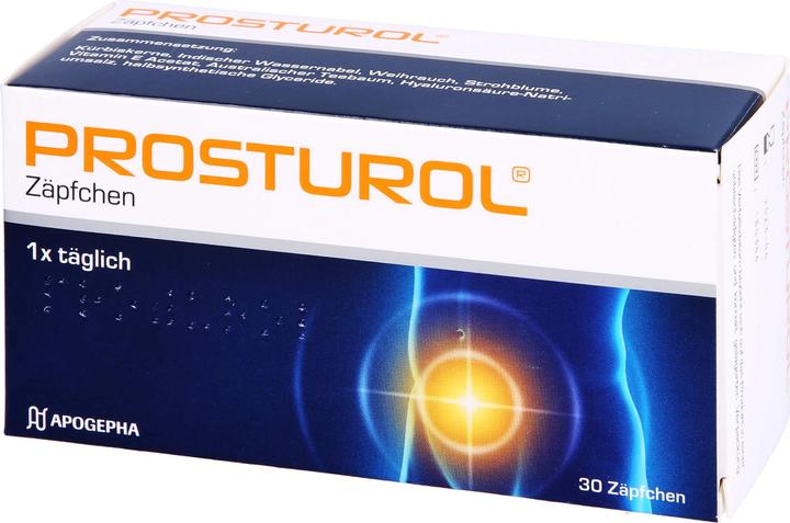 Produktbild Apogepha PROSTUROL Zäpfchen bei Prostatitis und gutartiger Prostatavergrösserung, 30 St. Zäpfchen (Intimwaschlotion)