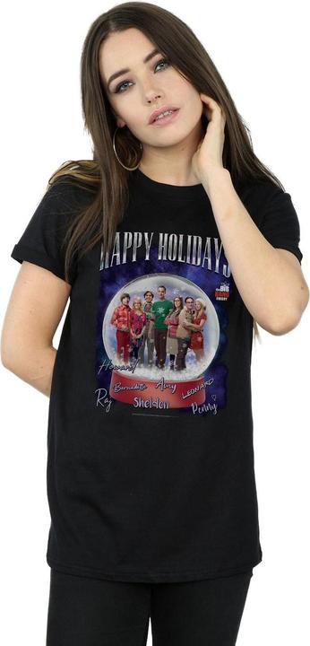 Produktbild Dam Happy Holidays BaumwollBoyfriend TShirt (S)