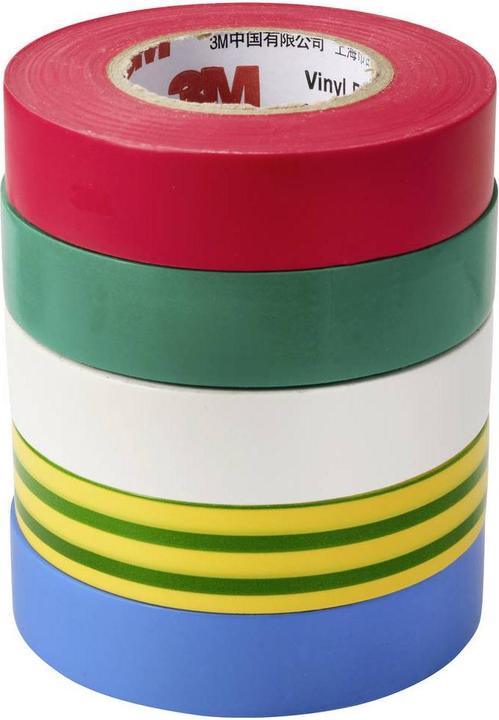 Produktbild 3M 160 Isolierband Rot, Blau, Grün, Weiss, Gelb (L x B) 20 m x 18 mm 5 St. (18 mm)