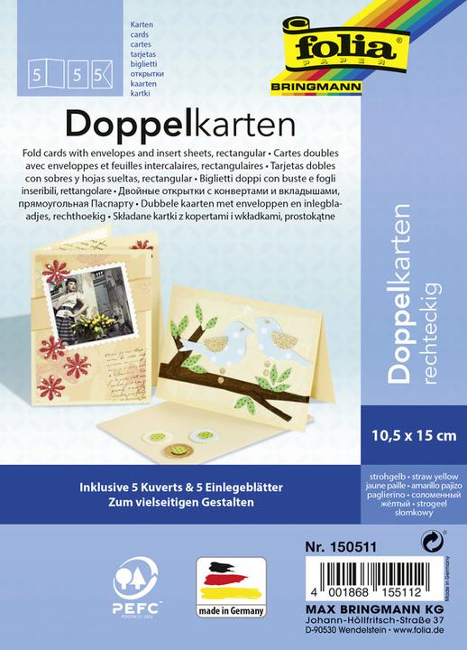 Actual product image Folia Double cards rectangular 220 g/m2 (5 pcs.)
