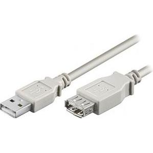 Neutral Logo USB-Verlängerungskabel (2.0), USB A-Stecker - USB A-Buchse, 5m, grau, Blister (5 m, USB 2.0), Cavo USB