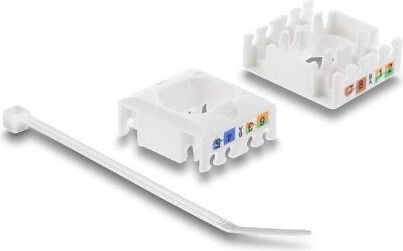 Immagine prodotto Delock Keystone Modul RJ45 Buchse zu LSA Cat.6 UTP werkzeugfrei weiss / schwarz (Modulo Keystone)