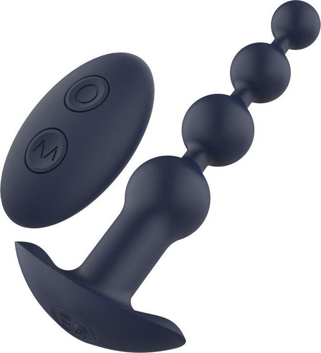 Actual product image Dreamtoys Dream Toys Startroopers Apollo Remote Vibrating Anal Bead Blue One Size