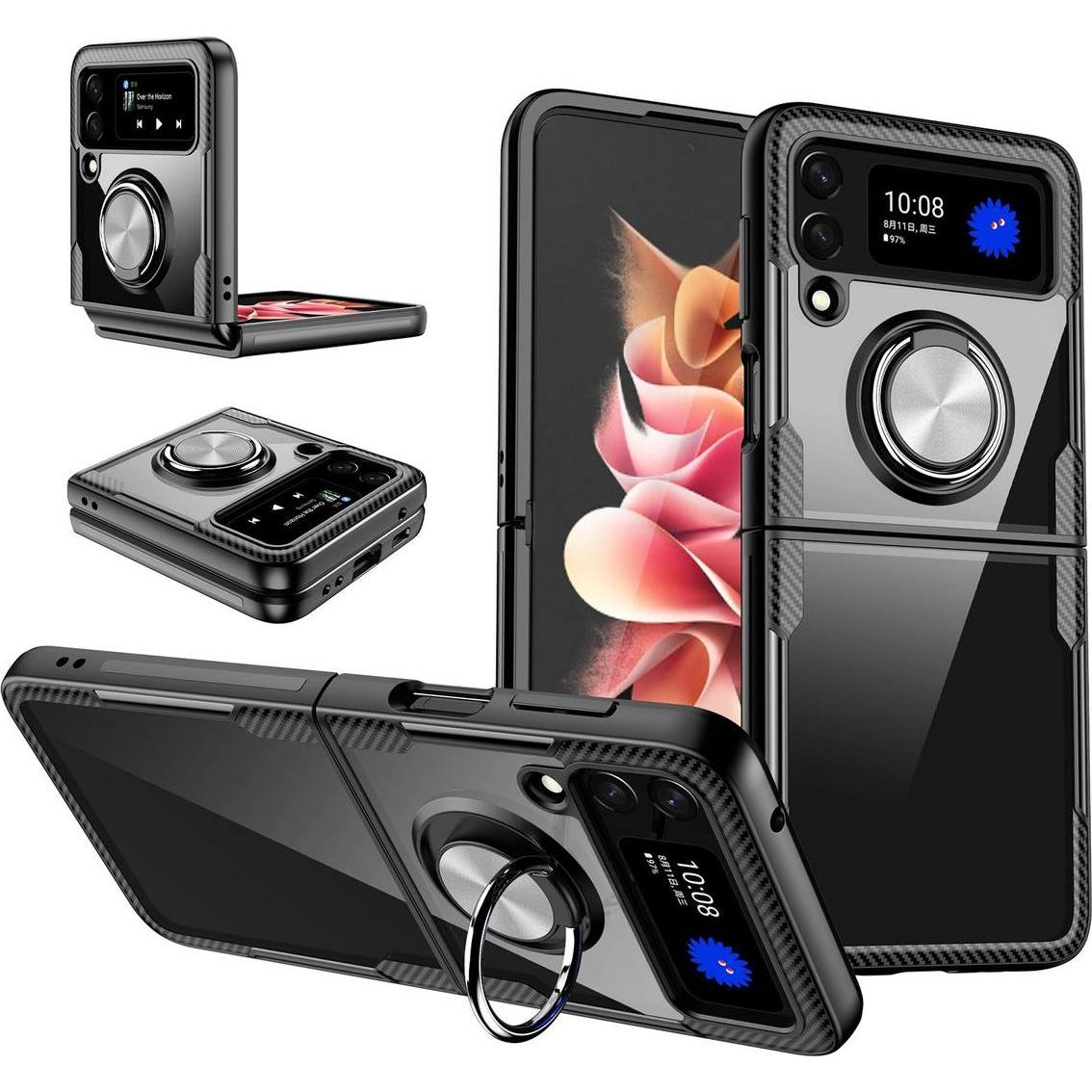 König Design Hülle Handy Schutz für Samsung Galaxy Z Flip3 Flip4 5G Case Cover Bumper Halter (Samsung Galaxy Z Flip3), S...