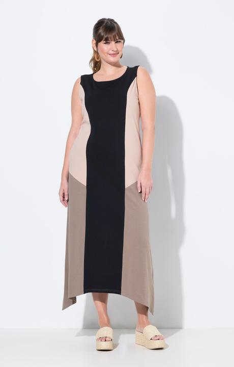 Produktbild Ulla Popken Midikleid, Jersey, Colorblocking, A-Linie, ärmellos (42, 44)