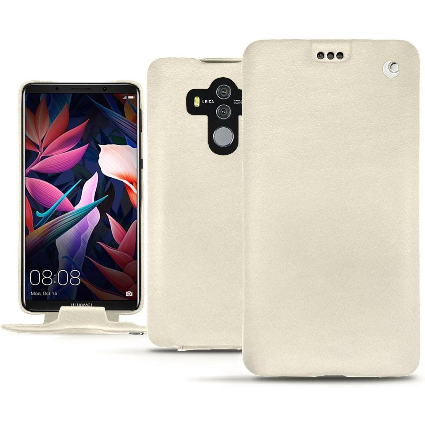 Noreve Lederschutzhülle vertikal (Huawei Mate 10 Pro), Smartphone Hülle, Weiss