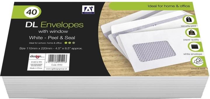 Produktbild Anker Stationery FensterBriefumschlag Peel & Seal 40erPack (22 x 11 cm, 40 x)